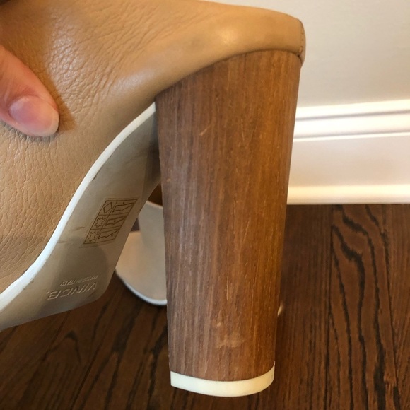 *NWOB* Vince. Women’s 10 Allison Leather Peep Toe Mule Heel in Nude - Picture 9 of 14